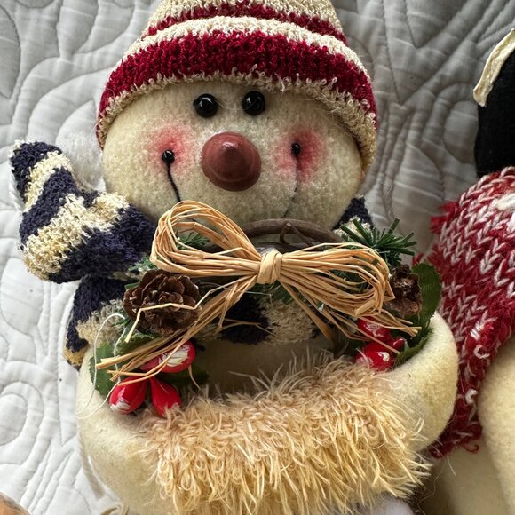 Christmas Decor: Vintage Christmas Plush Snowmen (3) - Picture 9 of 9
